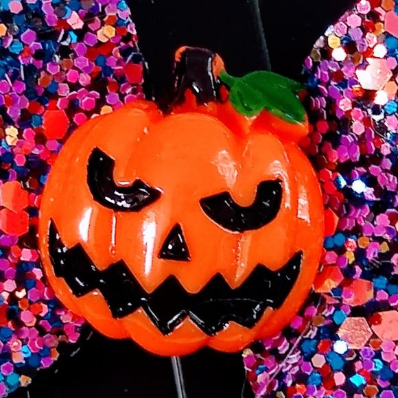 3 for $15 Halloween Glitter Hair Bows Jack o'lantern - Picture 2 of 4